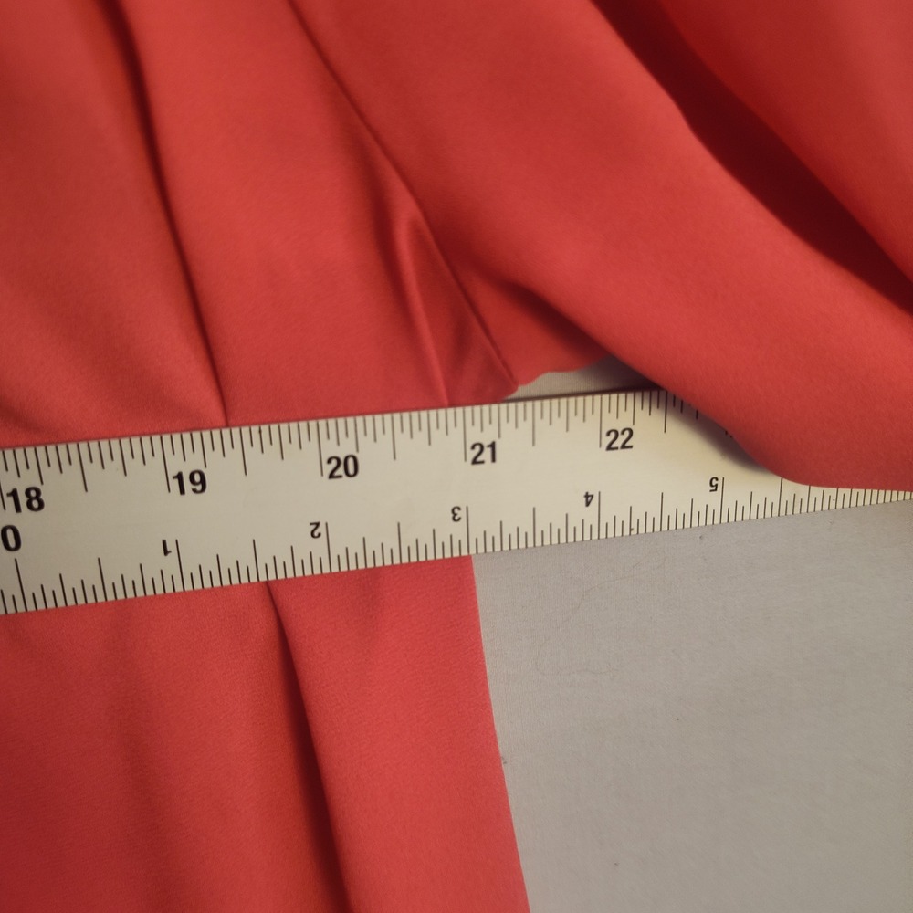 Pleione Womens Coral Pink Split Neck 3/4 Sleeve High Low Blouse Size L - Picture 5 of 9